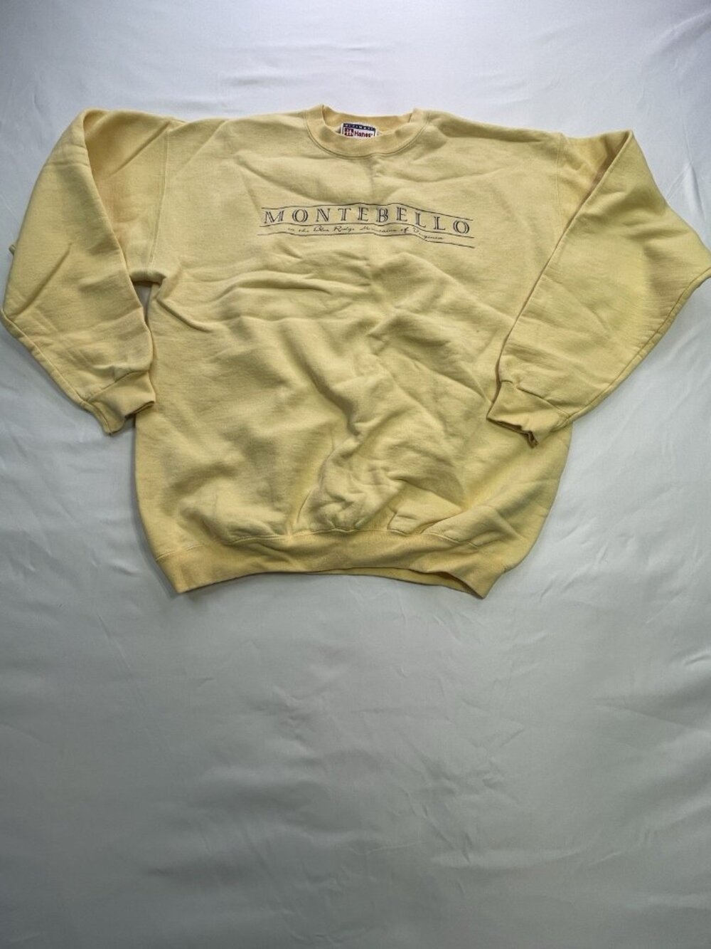 VTG Montebello Blueridge Mountains VA/Yellow Sweatshirt Sz M/Hanes Ultimate